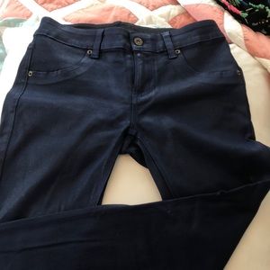 Car mar leather coated denim